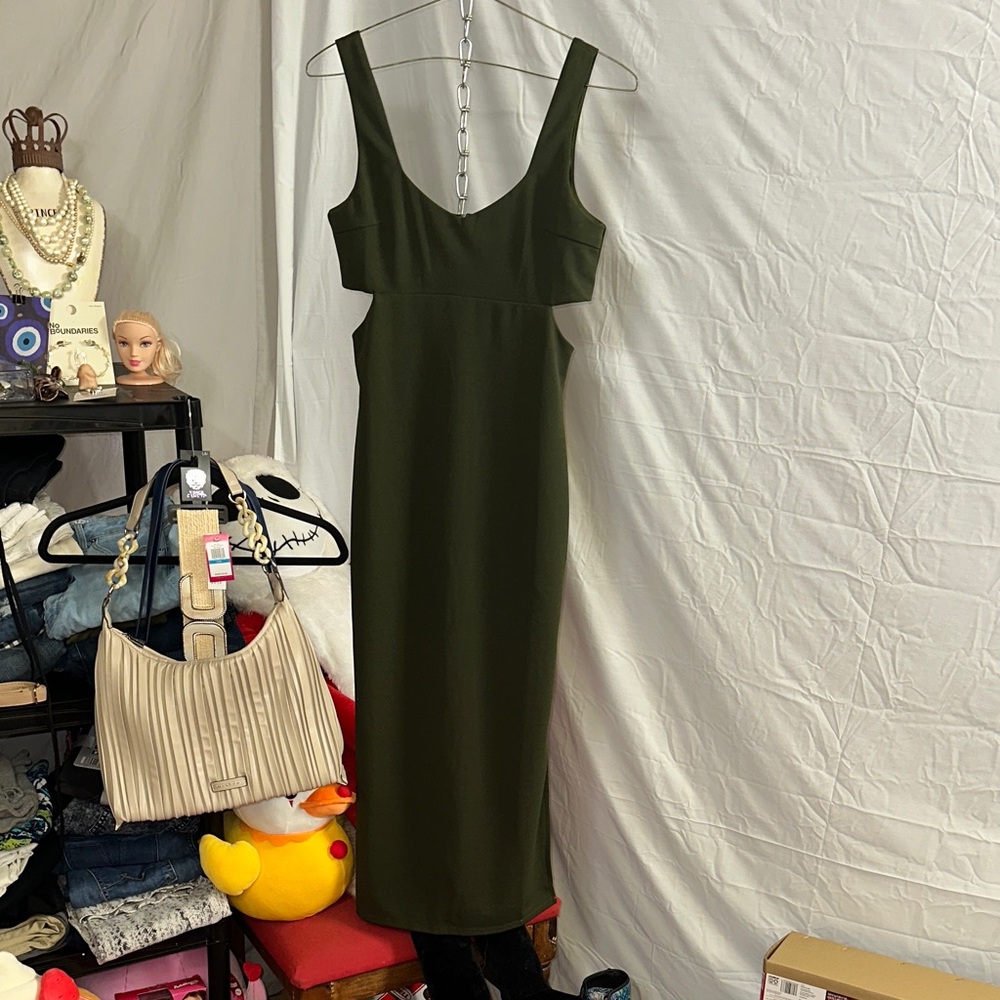 Lulu's Chic Olive Backless Dress NWOT